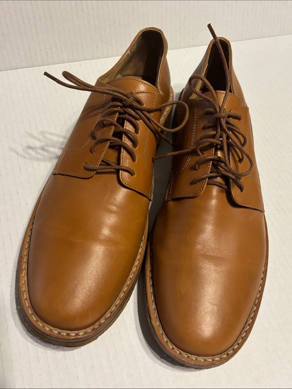 Barneys New York Men's Classic Tan Leather Derby Dress Casual Shoes size 12